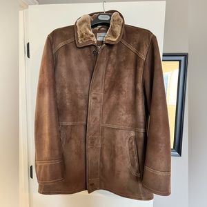 Johnston & Murphy Brown Coat, Fur inside